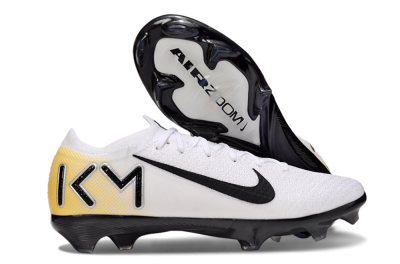 KM x Nike Air Zoom Mercurial Vapor 16 Elite FG Firm Ground Soccer Cleats - White/Black/Yellow