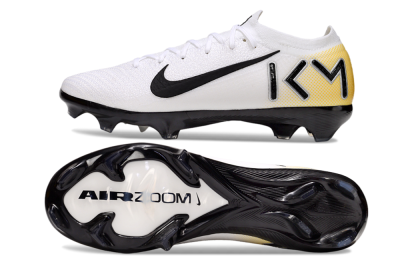 KM x Nike Air Zoom Mercurial Vapor 16 Elite FG Firm Ground Soccer Cleats - White/Black/Yellow