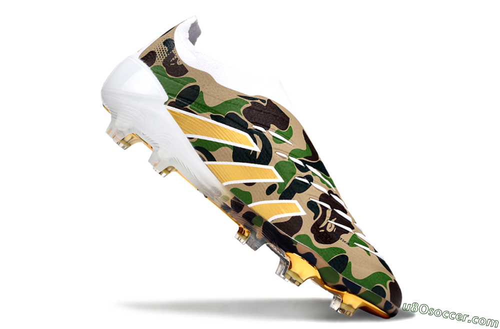 Adidas Predator 25 Elite Laceless FG Firm Ground Soccer Cleats - Camo/White/Gold 4