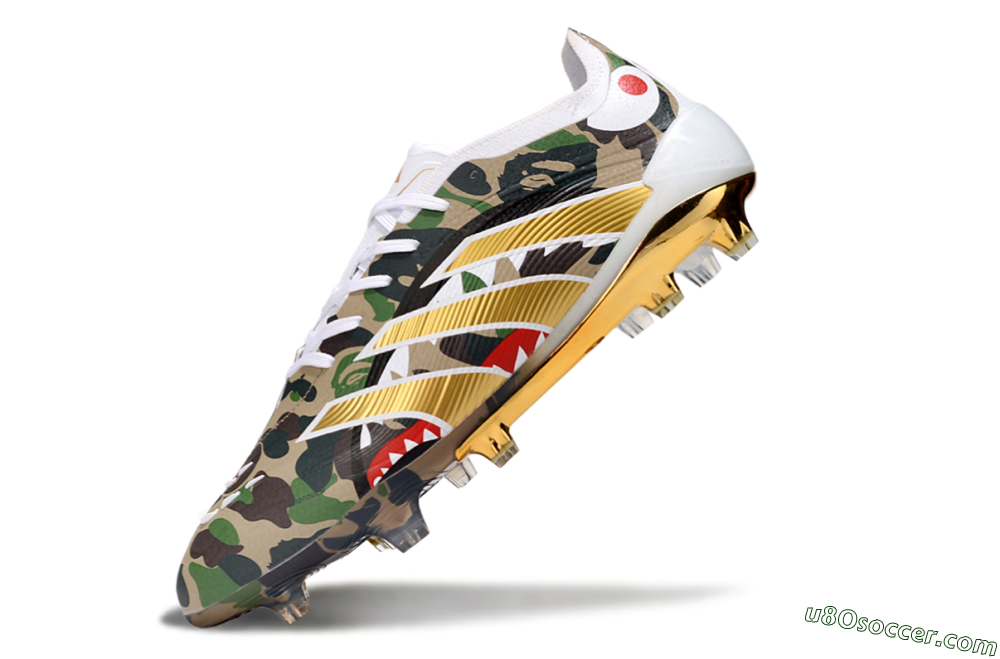 Adidas Predator 25 Elite FG Firm Ground Soccer Cleats - Camo/White/Gold 5