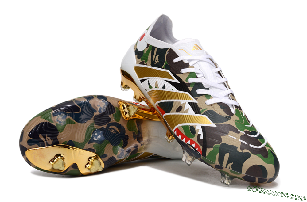 Adidas Predator 25 Elite FG Firm Ground Soccer Cleats - Camo/White/Gold 3