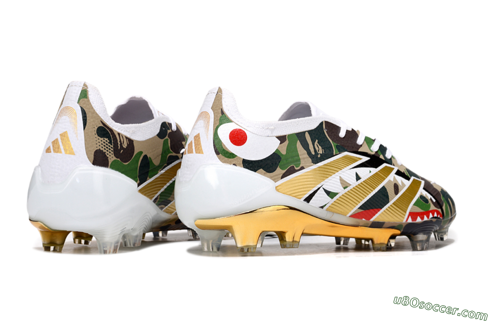Adidas Predator 25 Elite FG Firm Ground Soccer Cleats - Camo/White/Gold 6