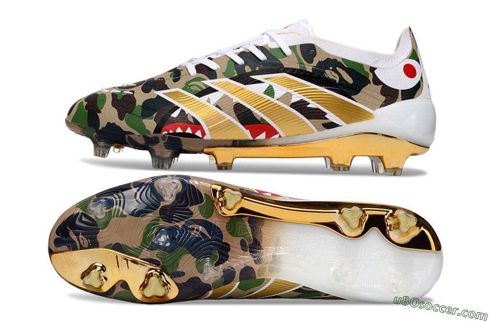 Adidas Predator 25 Elite FG Firm Ground Soccer Cleats - Camo/White/Gold 0