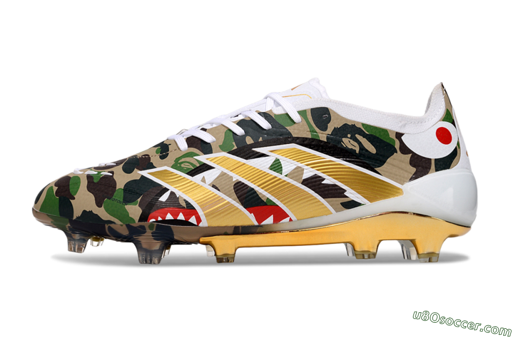 Adidas Predator 25 Elite FG Firm Ground Soccer Cleats - Camo/White/Gold 2