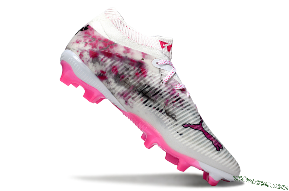 Puma Future 8 Ultimate FG Firm Ground Soccer Cleats - White/Black/Red 4