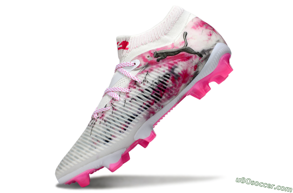 Puma Future 8 Ultimate FG Firm Ground Soccer Cleats - White/Black/Red 5