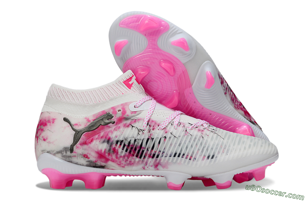 Puma Future 8 Ultimate FG Firm Ground Soccer Cleats - White/Black/Red 1