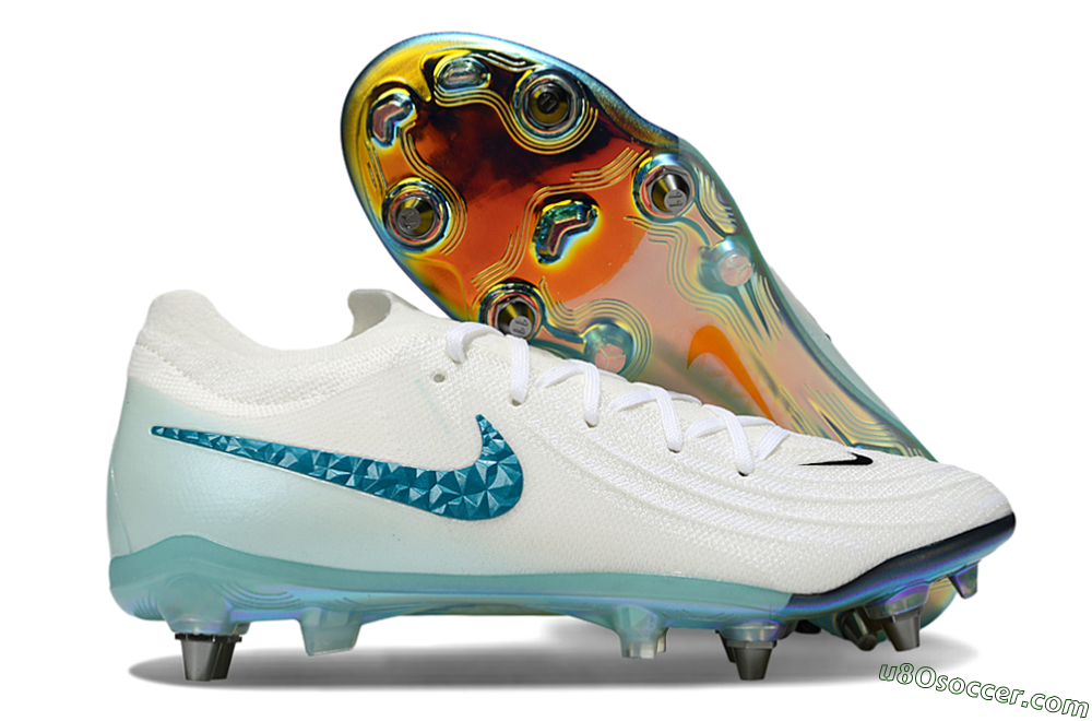 Nike Phantom GX 2 Elite SG Soft Ground Soccer Cleats - White/Blue/Gold 1