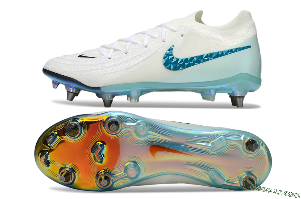 Nike Phantom GX 2 Elite SG Soft Ground Soccer Cleats - White/Blue/Gold 0