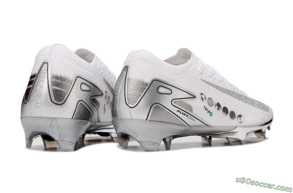 Nike Air Zoom Mercurial Vapor 16 Elite FG Firm Ground Soccer Cleats - White/Silver/Black 6