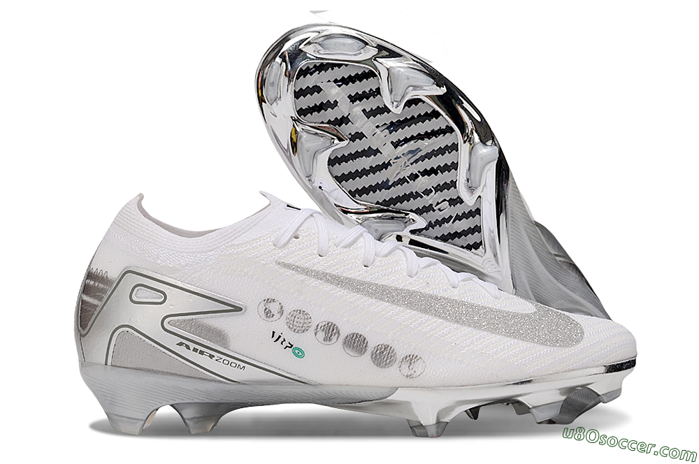 Nike Air Zoom Mercurial Vapor 16 Elite FG Firm Ground Soccer Cleats - White/Silver/Black 1
