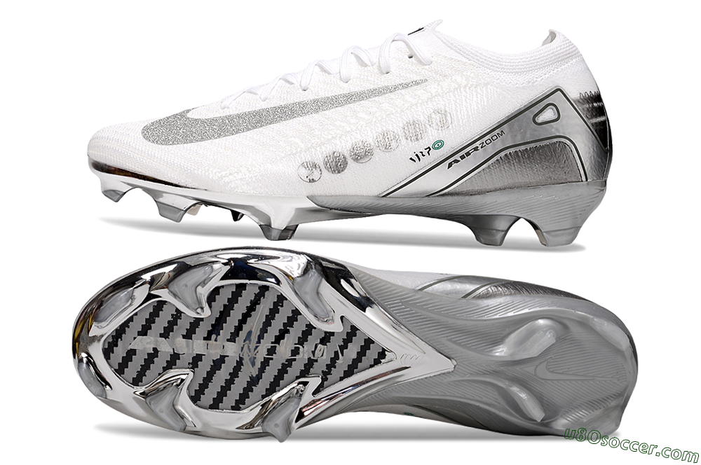 Nike Air Zoom Mercurial Vapor 16 Elite FG Firm Ground Soccer Cleats - White/Silver/Black 0