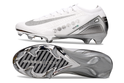 Nike Air Zoom Mercurial Vapor 16 Elite FG Firm Ground Soccer Cleats - White/Silver/Black