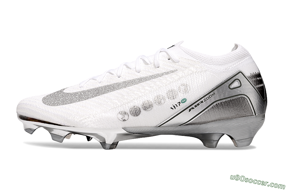 Nike Air Zoom Mercurial Vapor 16 Elite FG Firm Ground Soccer Cleats - White/Silver/Black 2
