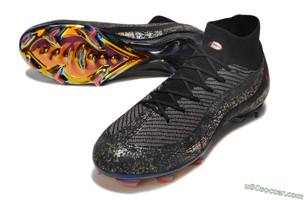 Nike Air Zoom Mercurial Superfly 10 Elite FG Firm Ground Soccer Cleats - Black/Grey/Red 3