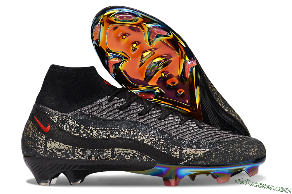 Nike Air Zoom Mercurial Superfly 10 Elite FG Firm Ground Soccer Cleats - Black/Grey/Red 1