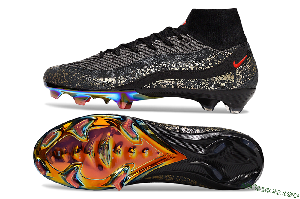 Nike Air Zoom Mercurial Superfly 10 Elite FG Firm Ground Soccer Cleats - Black/Grey/Red 0