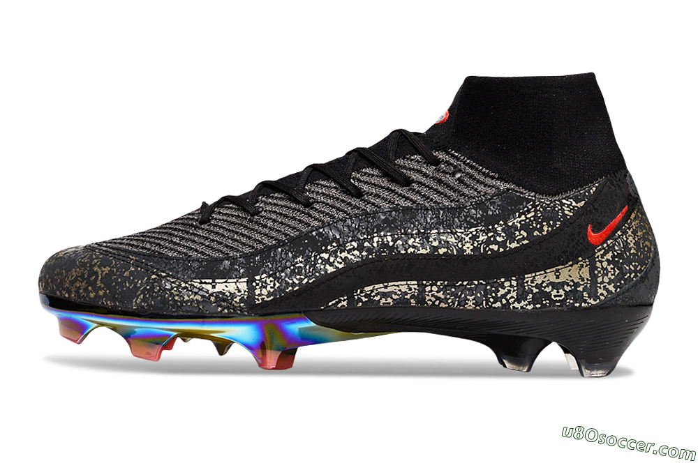 Nike Air Zoom Mercurial Superfly 10 Elite FG Firm Ground Soccer Cleats - Black/Grey/Red 2