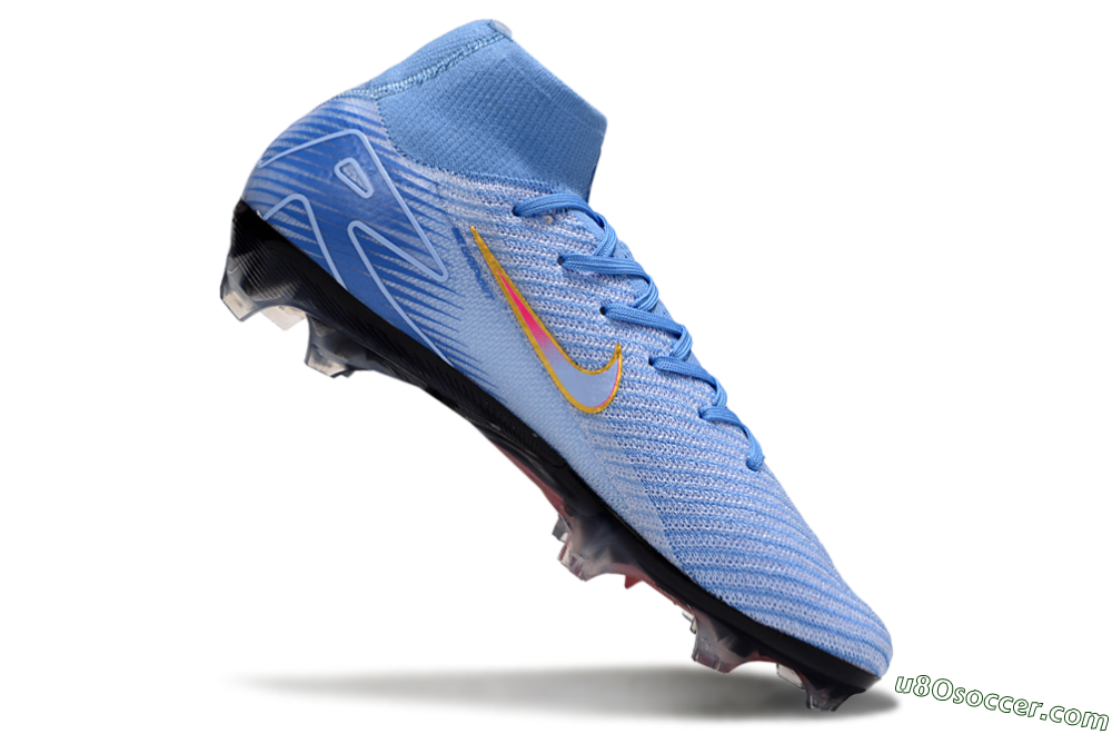 Nike Air Zoom Mercurial Superfly 10 Elite FG Firm Ground Soccer Cleats - Blue/Pink/Gold 4
