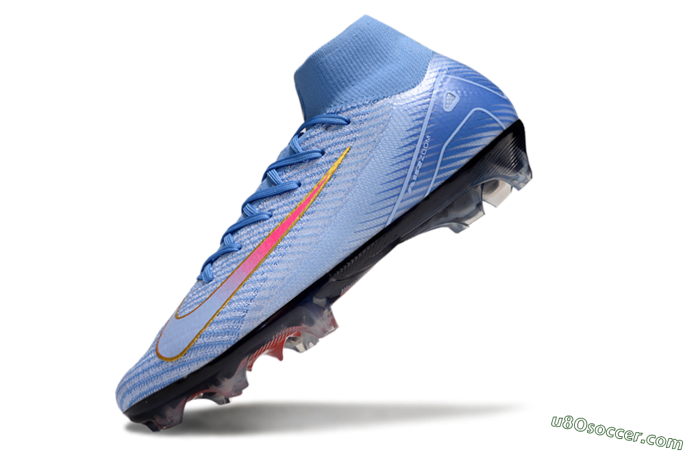 Nike Air Zoom Mercurial Superfly 10 Elite FG Firm Ground Soccer Cleats - Blue/Pink/Gold 5