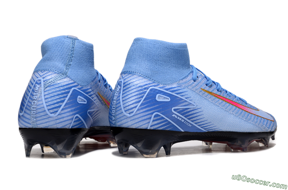 Nike Air Zoom Mercurial Superfly 10 Elite FG Firm Ground Soccer Cleats - Blue/Pink/Gold 6