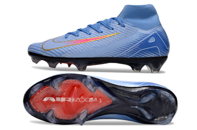 Nike Air Zoom Mercurial Superfly 10 Elite FG Firm Ground Soccer Cleats - Blue/Pink/Gold