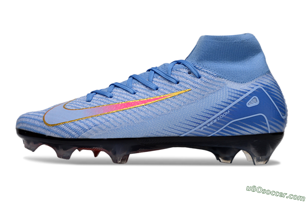 Nike Air Zoom Mercurial Superfly 10 Elite FG Firm Ground Soccer Cleats - Blue/Pink/Gold 2