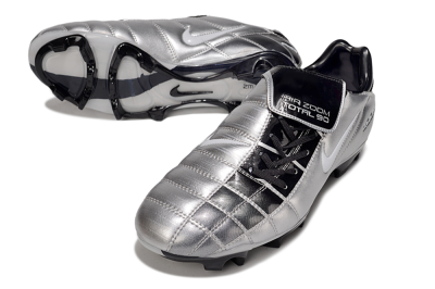 Nike Air Zoom Total 90 III FG Firm Ground Soccer Cleats - Silver/Black