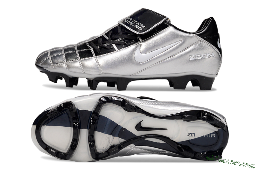 Nike Air Zoom Total 90 III FG Firm Ground Soccer Cleats - Silver/Black 0