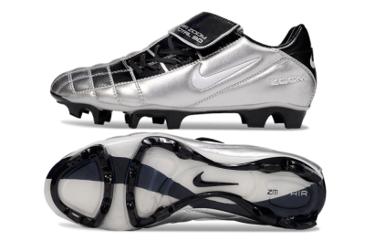 Nike Air Zoom Total 90 III FG Firm Ground Soccer Cleats - Silver/Black