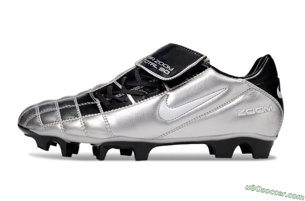 Nike Air Zoom Total 90 III FG Firm Ground Soccer Cleats - Silver/Black 2