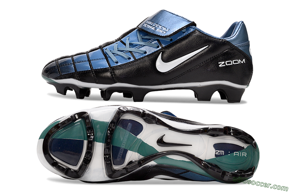 Nike Air Zoom Total 90 III FG Firm Ground Soccer Cleats - Black/Blue/White 0