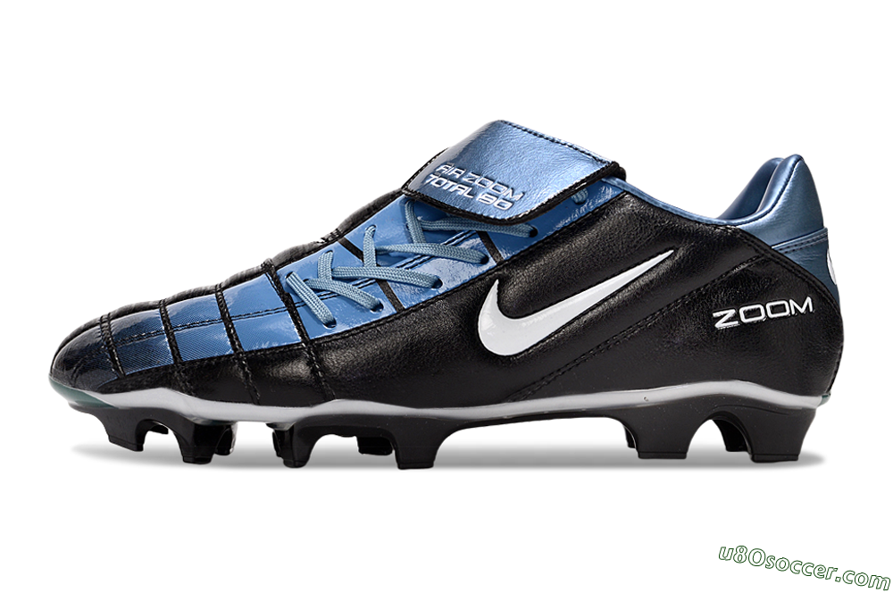 Nike Air Zoom Total 90 III FG Firm Ground Soccer Cleats - Black/Blue/White 2