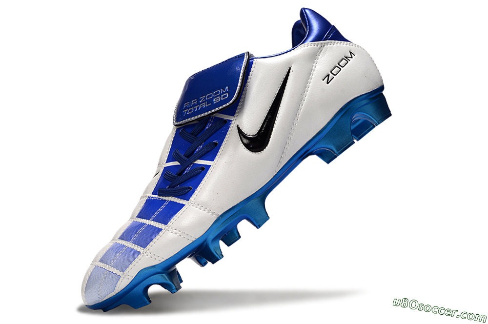 Nike Air Zoom Total 90 III FG Firm Ground Soccer Cleats - White/Blue/Black 5