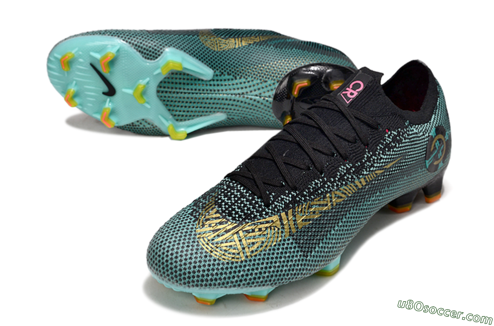 Nike Mercurial Vapor 12 Elite FG Firm Ground Soccer Cleats - Jade/Gold/Black 3