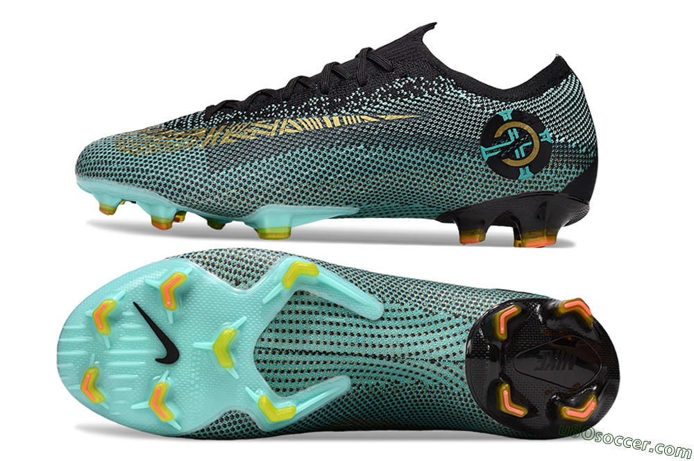 Nike Mercurial Vapor 12 Elite FG Firm Ground Soccer Cleats - Jade/Gold/Black 0
