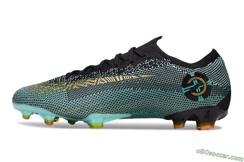 Nike Mercurial Vapor 12 Elite FG Firm Ground Soccer Cleats - Jade/Gold/Black 2