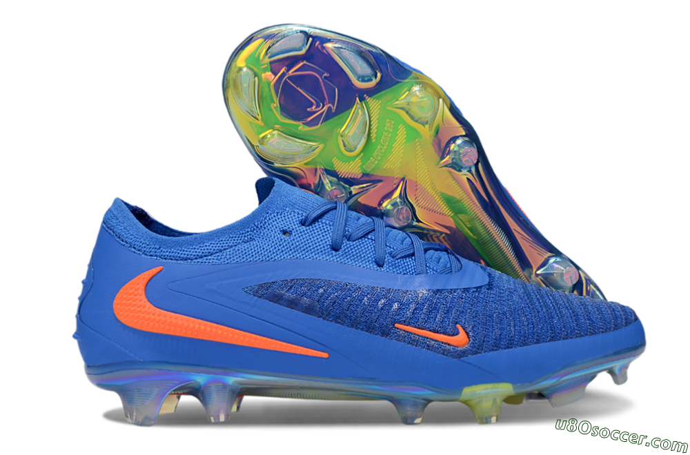 Nike Phantom 6 Low Elite FG Firm Ground Soccer Cleats - Blue/Red/Gold 1