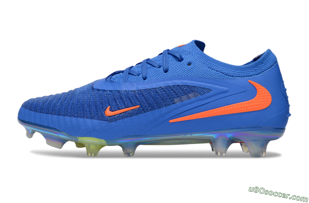 Nike Phantom 6 Low Elite FG Firm Ground Soccer Cleats - Blue/Red/Gold 2
