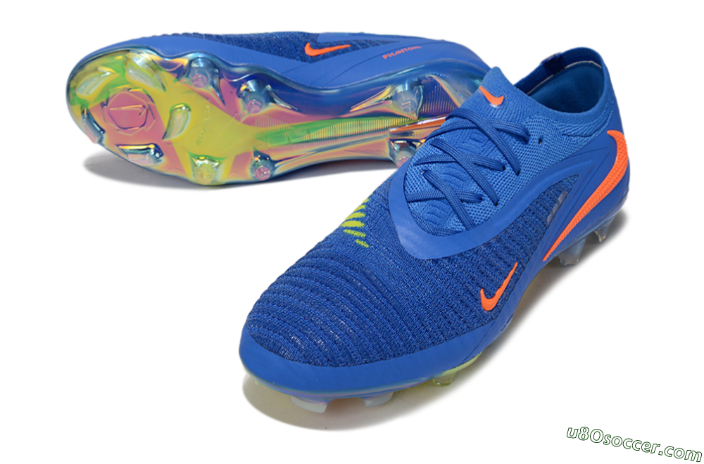 Nike Phantom 6 Low Elite FG Firm Ground Soccer Cleats - Blue/Red/Gold 3