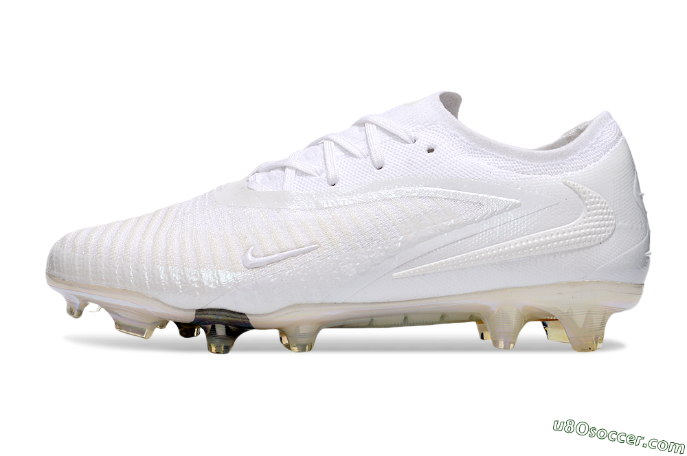 Nike Phantom 6 Low Elite FG Firm Ground Soccer Cleats - Beige/White/Gold 2