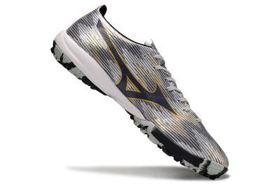 Mizuno Alpha Beta TF Artificial Turf Soccer Shoes - Silver/Grey/Gold