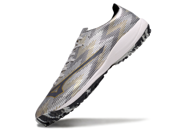 Mizuno Alpha Beta TF Artificial Turf Soccer Shoes - Silver/Grey/Gold