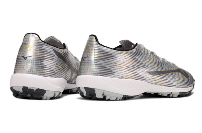 Mizuno Alpha Beta TF Artificial Turf Soccer Shoes - Silver/Grey/Gold