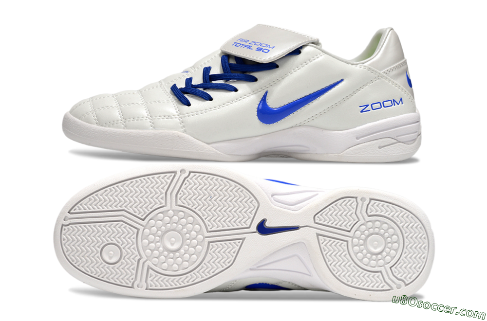 Nike Air Zoom Total 90 III IC Indoor & Futsal Soccer Shoes - White/Blue 0