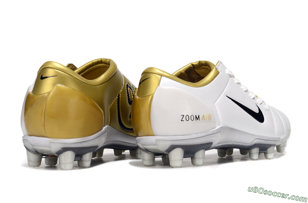 Nike Air Zoom Total 90 III FG Firm Ground Soccer Cleats - White/Black/Gold 6