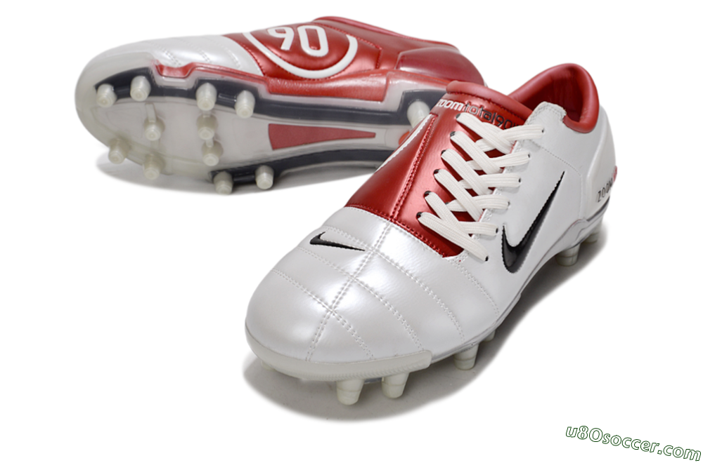 Nike Air Zoom Total 90 III FG Firm Ground Soccer Cleats - White/Black/Red 3