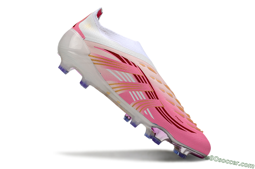 Adidas 25 Predator Elite Laceless FG Firm Ground Soccer Cleats - Pink/White/Gold 4