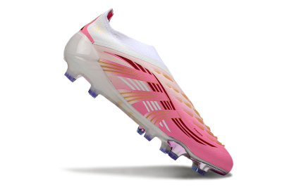 Adidas 25 Predator Elite Laceless FG Firm Ground Soccer Cleats - Pink/White/Gold