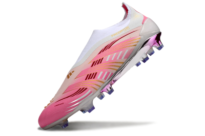 Adidas 25 Predator Elite Laceless FG Firm Ground Soccer Cleats - Pink/White/Gold
